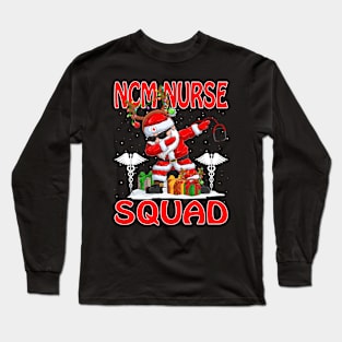 Christmas Ncm Nurse Squad Reindeer Pajama Dabing Santa Long Sleeve T-Shirt